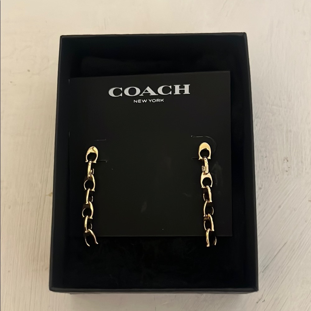 Coach Gold Chain Earrings